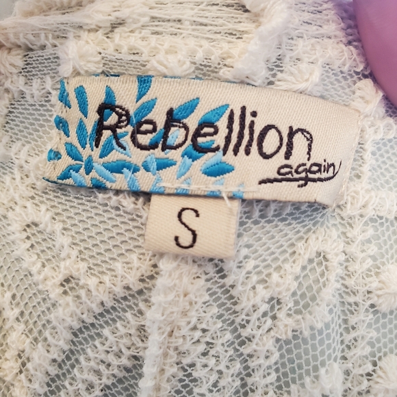 Rebellion Again Long Flower Boho Sheer Shawl Cover Up - Picture 6 of 6